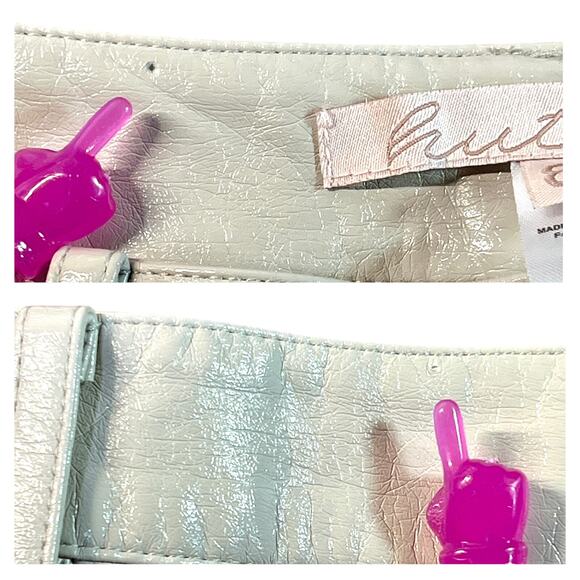 Anthropologie Hutch Wide-Leg Faux Leather Pants Sz 8 Pearl Cream Pleated NEW! - Picture 10 of 12